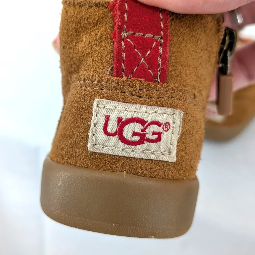 UGG Toddler Suede Boots Brown Lace Up Soft Sole‎ Size 1 Infant